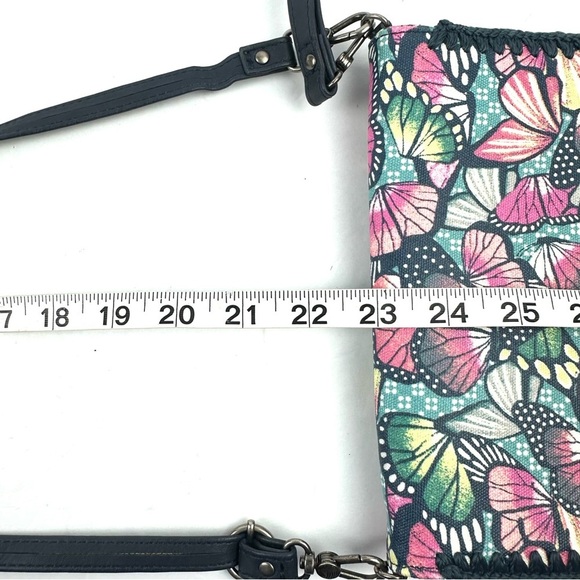 Sakroots Marin Crossbody Bag Orchard Butterfly Canvas Handbag Wristlet - Picture 10 of 12